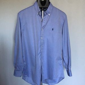 Ralph Lauren Custom Fit Blue Long Sleeve Button Down Shirt